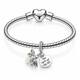 Charm phosphorescent abeille lumière de ma vie pour bracelet