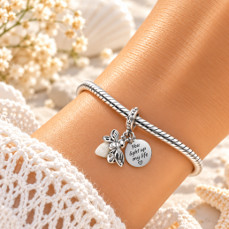 Charm phosphorescent abeille lumière de ma vie pour bracelet