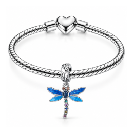 Charm libellule bleue pour bracelet