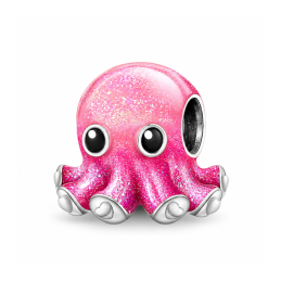 Charm bébé pieuvre poulpe rose pour bracelet