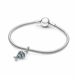 Charm poisson écaille bleu turquoise pour bracelet