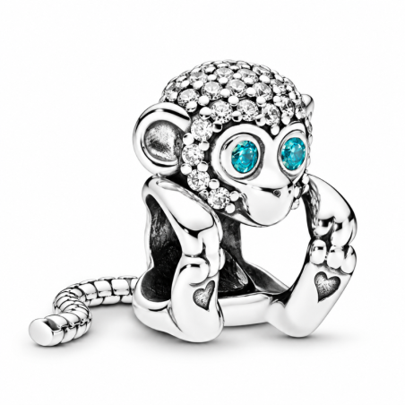 Charm singe yeux bleu turquoise pour bracelet