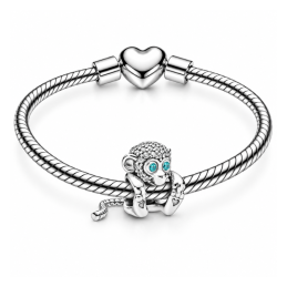 Charm singe yeux bleu turquoise pour bracelet