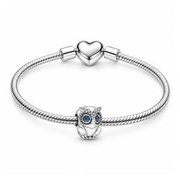 Charm hibou yeux bleu pour bracelet