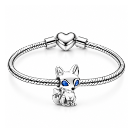 Charm renard yeux bleus pour bracelet