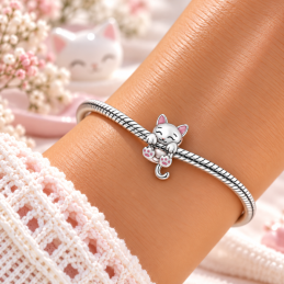 Charm chat enroulé pour bracelet