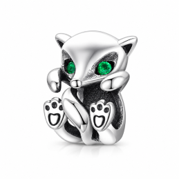Charm renard yeux vert pour bracelet
