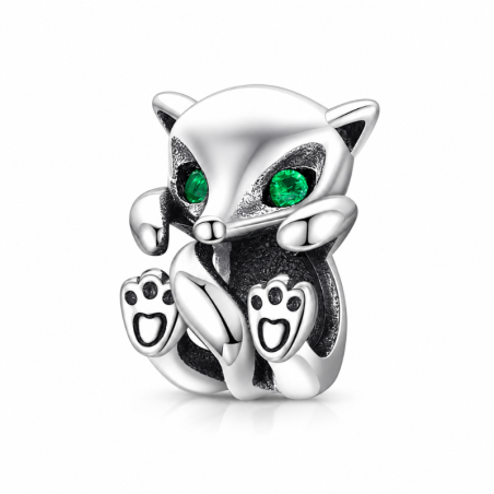 Charm renard yeux vert pour bracelet