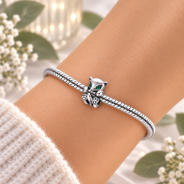 Charm renard yeux vert pour bracelet