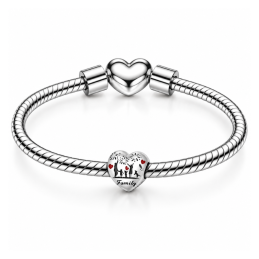 Charm coeur famille amour chien pour bracelet