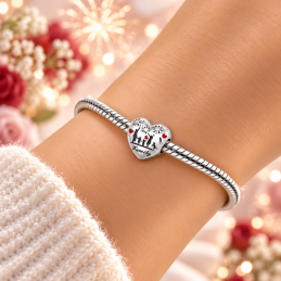 Charm coeur famille amour chien pour bracelet