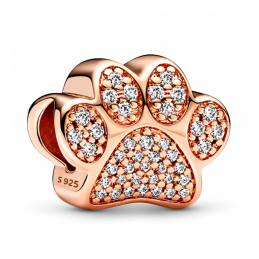 Charm patte de chien chat rose strass pour bracelet