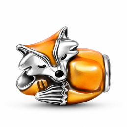Charm renard endormi fourrure pour bracelet