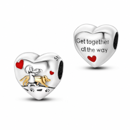 Charm coeur fille chien meilleur ami pour bracelet