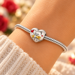Charm coeur fille chien meilleur ami pour bracelet