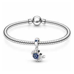 Charm crabe mer strass bleu pour bracelet