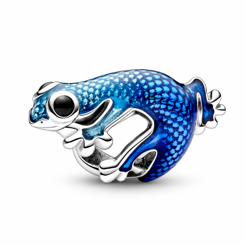 Charm gecko bleu pour bracelet