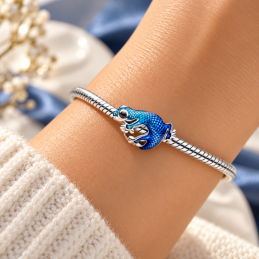 Charm gecko bleu pour bracelet