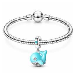 Charm phosphorescent baleine bleue mer pour bracelet