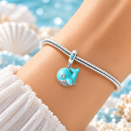 Charm phosphorescent baleine bleue mer pour bracelet