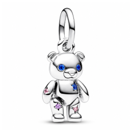 Charm nounours doudou strass bleu pour bracelet