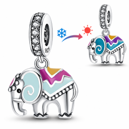 Charm éléphant bleu dynamique pour bracelet