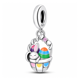 Charm panier lapin oeuf  pâques pour bracelet