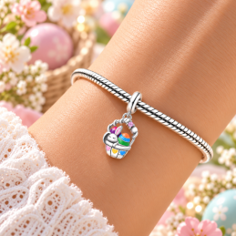 Charm panier lapin oeuf  pâques pour bracelet