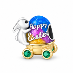 Charm lapin joyeuses pâques oeuf pour bracelet