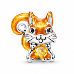 Charm écureuil marron strass orange pour bracelet