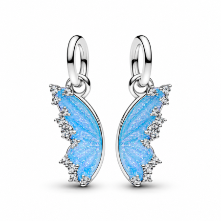 Lot de 2 Charms papillon aile bleu bridgerton pour bracelet
