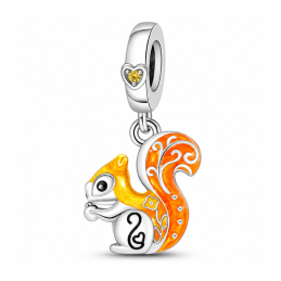 Charm écureuil mange un gland pour bracelet