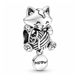 Charm chat pelote de laine pour bracelet