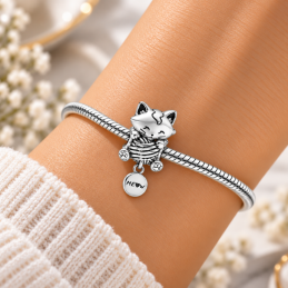 Charm chat pelote de laine pour bracelet