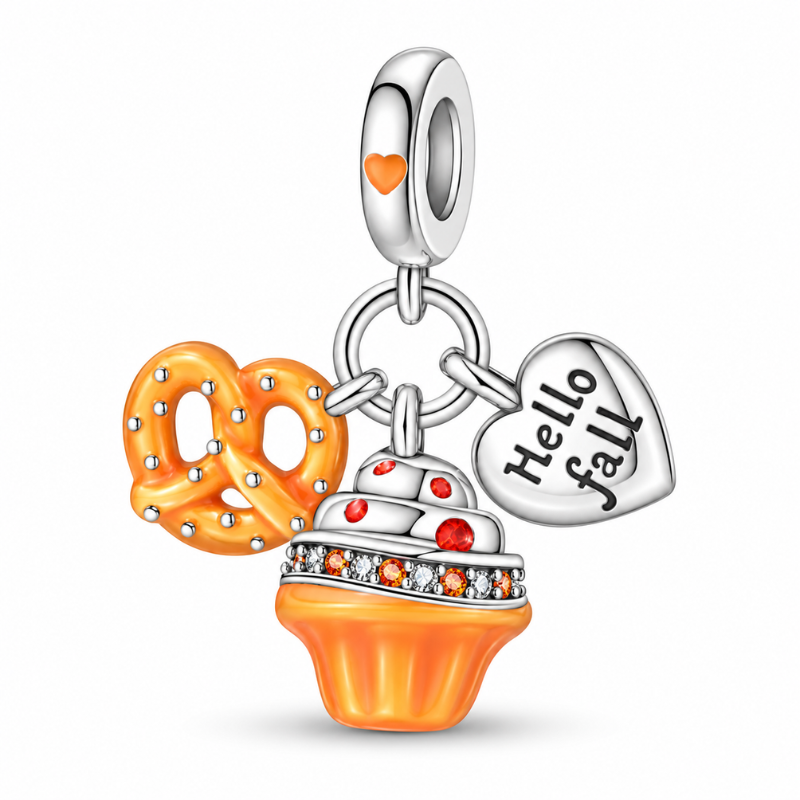 Charm bretzel gateau bienvenue automne pour bracelet