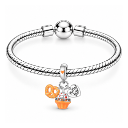 Charm bretzel gateau bienvenue automne pour bracelet