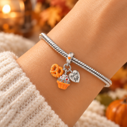 Charm bretzel gateau bienvenue automne pour bracelet