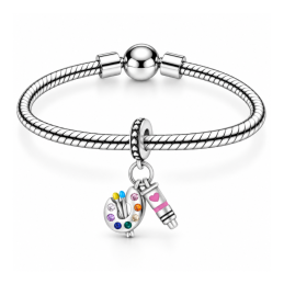 Charm palette pinceau tube peinture gouache pour bracelet