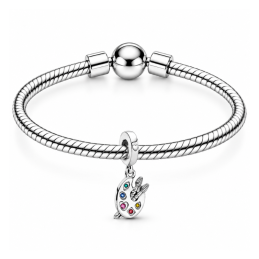 Charm palette peinture pinceau multicolore pour bracelet