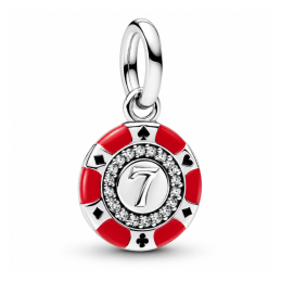 Charm Jeton poker jeu numéro 7 rouge pour bracelet