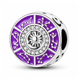 Charm constellation étoile lune violette pour bracelet