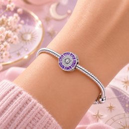 Charm constellation étoile lune violette pour bracelet