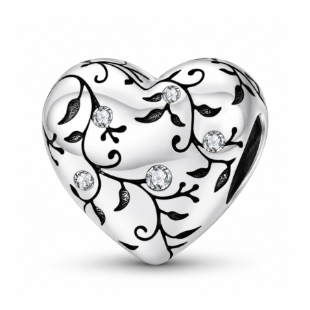 Charm coeur arbre feuille pour bracelet