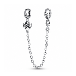 Charm double chaine coeur arbre pour bracelet
