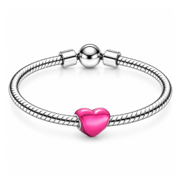 Charm amour coeur rose intense pour bracelet