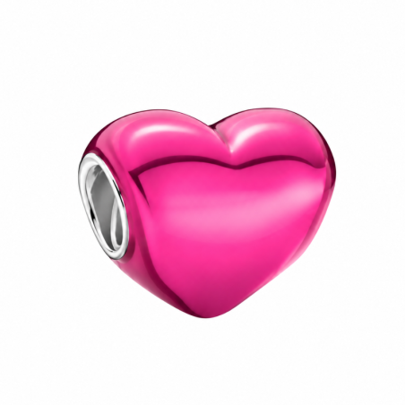 Charm amour coeur rose intense pour bracelet