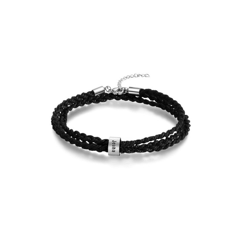 Bracelet personnalisable prénom anneau lanière crochet