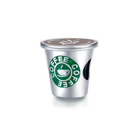 Charm tasse mug café argent pour bracelet