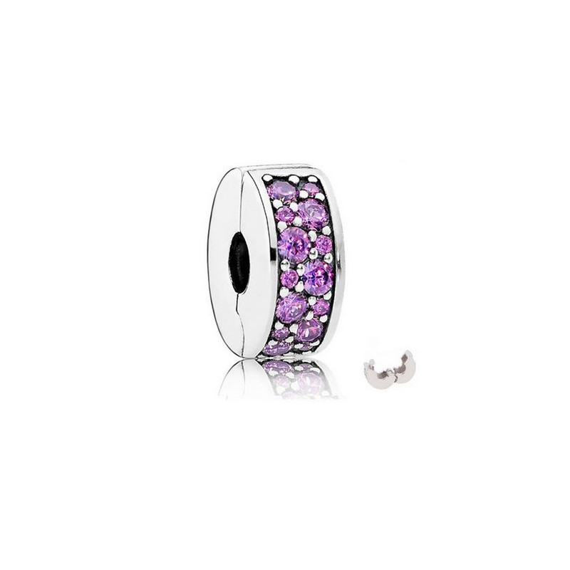 Charm séparateur pour bracelet argent pierre strass violet