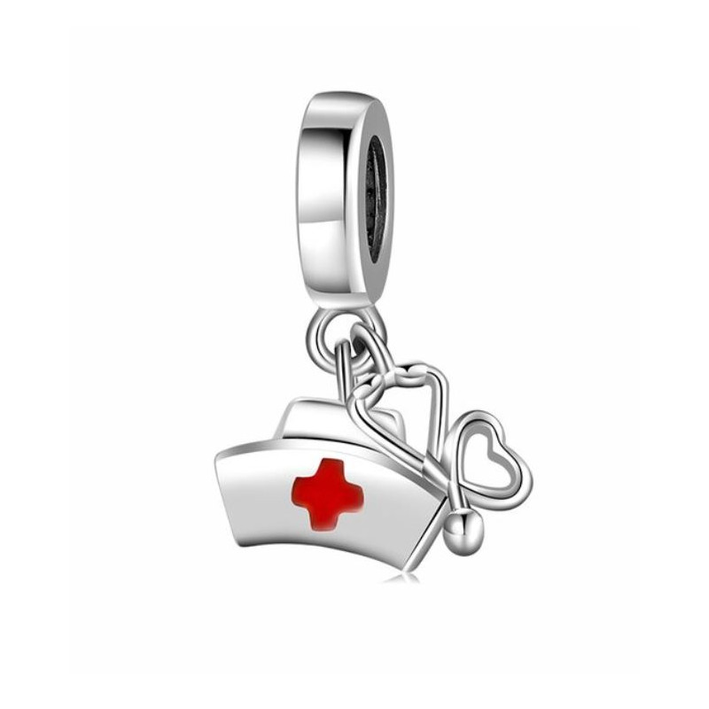 Charm cadeau infirmière medecin argent pour bracelet